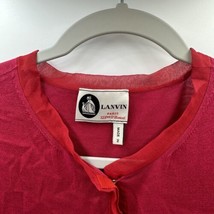 Lanvin Women Size S Cardigan Crimson Pink Silk Cotton 3/4 Sleeves Made in Italy - £133.71 GBP