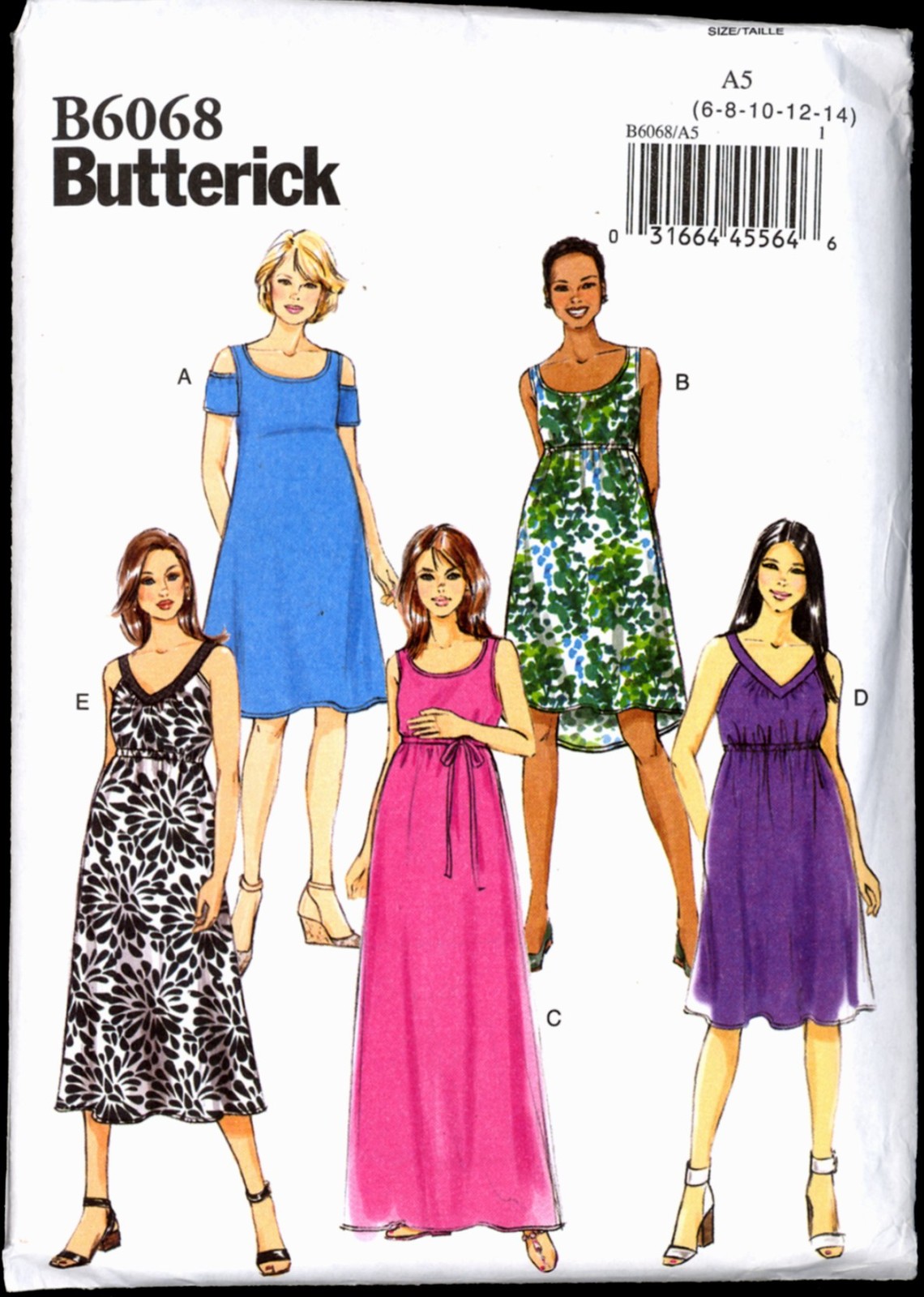Unc Sz 6 8 10 12 14 Easy Maternity Dress Butterick 6068 Pattern Bust 30 1/2 – 36 - $6.99