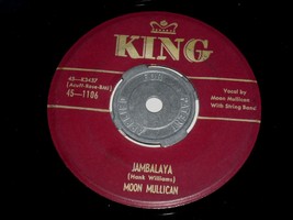 Moon Mullican Jambalaya A Mighty Pretty Waltz 45 Rpm Record Vinyl King Label - £39.61 GBP