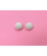 Pre-1949 White Button Clip Earrings, Vintage Signed Germany - $22.45 CAD