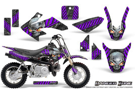 HONDA CRF 50 GRAPHICS KIT CREATORX DECALS STICKERS DANGER ZONE PURPLE - £85.28 GBP