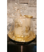 Christmas Yule Gift Candle with Reindeer w/Gold &amp; Gold Plate wrapped in ... - $314.61 MXN
