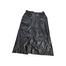 Vintage Winlit Genuine Leather Long Black Skirt Biker Women&#39;s 13-14 Size - $37.31