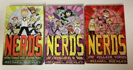 3 NERDS Books Lot Michael Buckley 1 3 4 Middle School Children Set - $8.99