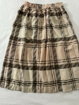 Breckenridge Women's Tan/Brown Plaid Rear Zipper Pull-On Pencil Skirt Waist 26" image 2