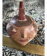 Pre Columbian Nasca Head Pottery Bottle - €112,88 EUR