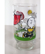 Charlie Brown Flying A Kite Peanuts Drinking Glass 1966 Collectible Series - $234.54 MXN