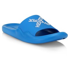 Kenzo Men&#39;s Blue White Logo Slides Flip Flop Sandal Rubber Sole Size US 12 EU 11 - £74.45 GBP