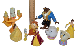 Vtg Disney Princess Beauty &amp; the Beast  Pvc Figures Lot Cake Toppers Bel... - $17.33