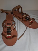 EUC Beaded Bronze Womens Size 8 Sandal 1 1/4&quot; heel - $447.04 MXN