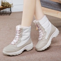 Women Boots Snow Chunky Shoes Woman Lace-Up Women&#39;s Boots Fashion Platform Ankle - £29.73 GBP