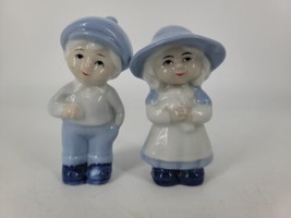 Boy and Girl Porcelain Figurines 3.5&quot; Blue White Gifts From Around The World - £9.01 GBP