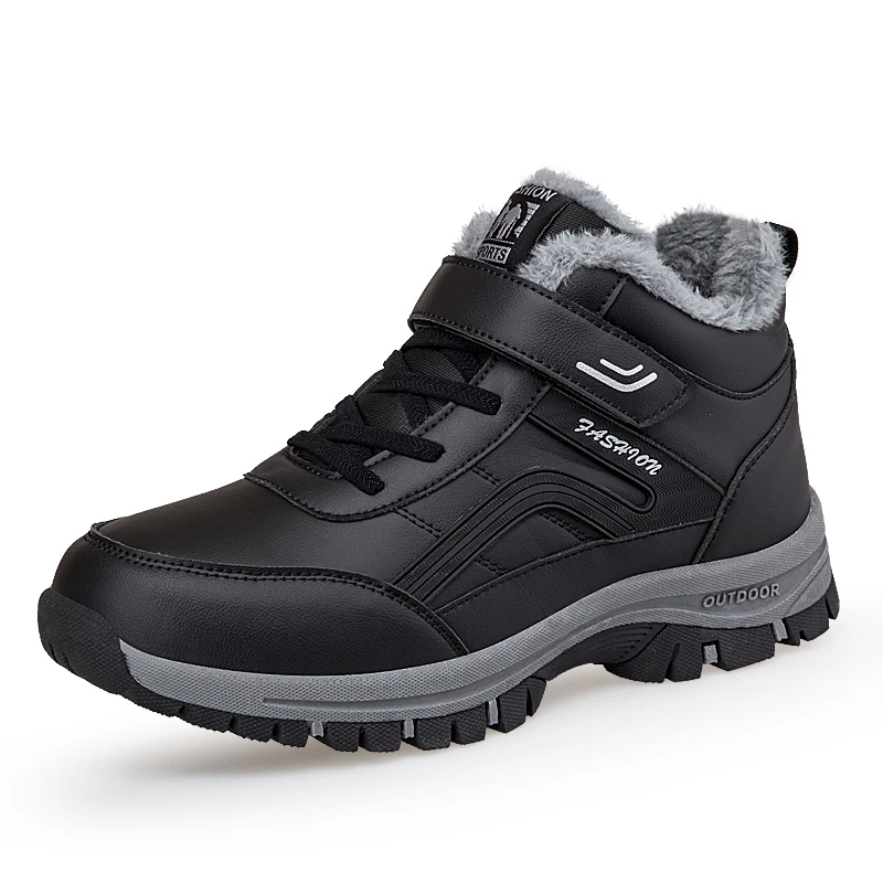 2024 Winter Leather Boots Women Men Shoes Waterproof Boot Man Plush Keep Warm Sn - £70.23 GBP