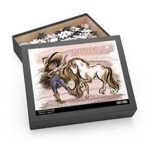 Puzzle, Howdy, Cowgirl and Horse, Brunette Curly Hair, Olive Skin, Brown Eyes, ( - £19.63 GBP+