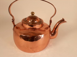 Antique Mid 19th Century Handmade Copper Teapot, Beautiful Form,Ex Cond. - $54.82