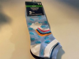 3 Pairs Greenbrier INT Low Cut Fashion Socks Kid&#39;s Size 5-9 New Rainbow Girls - £7.58 GBP