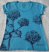 Life is Good T-Shirt Women's Blue Fitted Round Neck Cap Sleeve Size M NWOT - $19.98