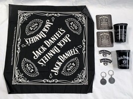 Jack Daniels Whiskey Lot Patches Bandana Cups Keychains Coasters - £23.81 GBP