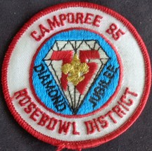 Vintage Rose Bowl District Camporee Sew-On Patch – Gently Used – VGC – C... - £4.75 GBP