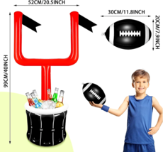 Large 3 Pc. Inflatable Football Drink Cooler Set For Outdoor Pool Party BLACK image 4