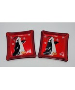 Grasslands Road 5&quot;x5&quot; Christmas Holiday Santa Hat Penguin Tidbit Tray - ... - $13.85