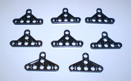 8 Used Lego Black Technic Liftarm, Modified Triangle Thin 3 x 5 w Short Supports - $9.95