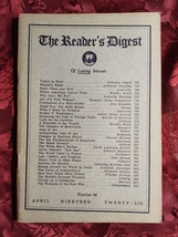 Reader&#39;s Digest April 1926 Albert Bigelow Paine M A De Wolfe Howe Roger W Babson - £36.91 GBP