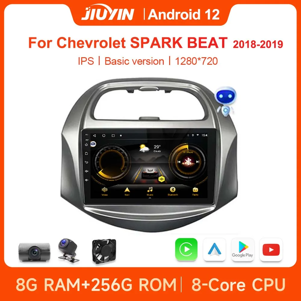JIUYIN 9 Inch Car Stereo with Screen for Chevrolet SPARK BEAT Android Auto - £150.68 GBP+