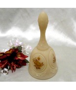 3687 Antique Fenton Chocolate Roses on Cameo Satin Bell - $40.00