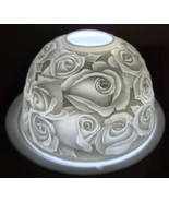 Roses - Lithophane Tea light - porcelain - height 8 cm - $9.85