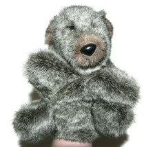 Silver Gray Grayish Brown Hand Puppet Bear 9 inch Plush Toy - $14.73