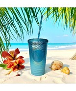 NWT Starbucks Diamond Cut Studded Ombre Glacier Blue Tumbler Cup 16oz Gr... - €18,81 EUR