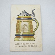 Postcard Real Photo Woman in Litho Print Beer Stein Rose Company Antique... - $19.99