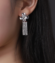 New simple temperament flower tassel earrings Fairy everything with niche - $19.80