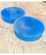 2 inch (51mm) Handmade Epoxy Resin Ear Plugs. Blue and Light Grey Body J... - $16.29 CAD