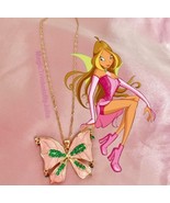Winx Club Necklace Flora Fairy Wings Enchantix Butterfly Fairycore Pendant - $41.58