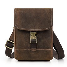 Crazy Horse Leather Crossbody Bag For Men Luxury Brand Small Shoulder Bags Fashi - £55.04 GBP