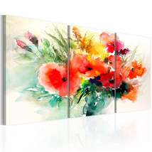Tiptophomedecor Stretched Canvas Floral Art - Watercolor Bouquet - Stretched &amp; F - £91.10 GBP