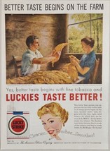 1953 Print Ad Lucky Strike Cigarettes &quot;Grading the Leaf&quot; Painting by Joh... - $17.65