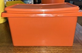 Tupperware Orange Carry All Storage Container Tote Vintage Retro color - $242.34 MXN