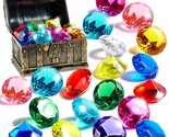 Diving Gem Pool Toy, 16 Big Colorful Diamond With Pirate Treasure Chest,... - $27.99