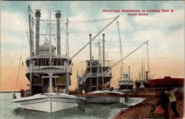 Mississippi Steamboats at Landing Foot of Canal Street Postcard T17 - £10.20 GBP