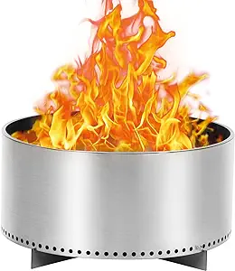 27&quot; Portable Stainless Steel Smokeless Fire Pit With Removable Stand And... - $350.99