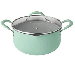 Pioneer Woman ~ GREEN ~ 5.5 Quart Dutch Oven w/Strainer Lid Aluminum Cer... - $60.00