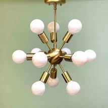 Mid century style Sputnik Pendant Chandelier With 12 Arm Brass Hanging Lights - £111.67 GBP