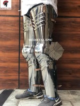 Medieval Epic Full Leg Armor Set Medieval Knight Steel Greaves Halloween Costume - £166.76 GBP