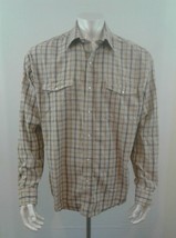 Panhandle Slim Cotton Beige Plaid Long Sleeve Pearl Snap Western Shirt Size XL - £10.95 GBP