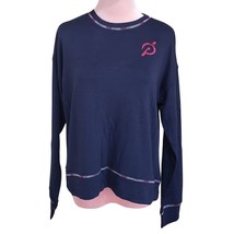 PELOTON Sleepover Sweatshirt Gifting 2021 Women Large Navy Terry Knit Backing  - $34.23