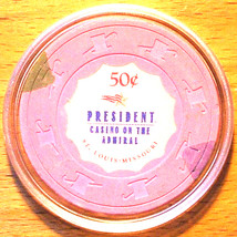 (1) 50 Cent PRESIDENT CASINO CHIP ON THE ADMIRAL - SAINT LOUIS, MISSOURI - £7.04 GBP