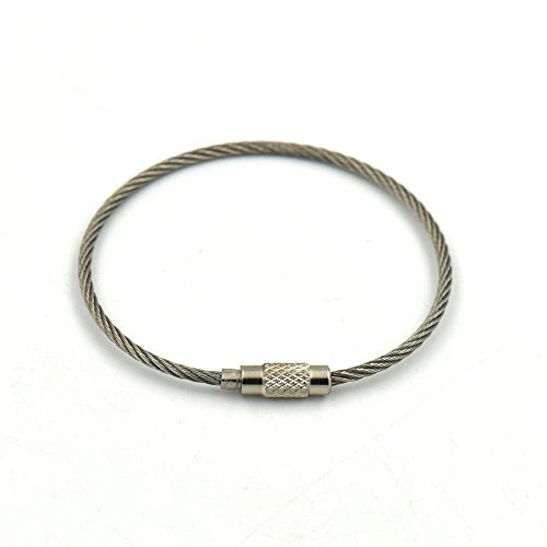 Fujiyuan 25 Pcs 48mm Keychain keys Wire Aircraft Stainless Steel Cable K... - $7.50
